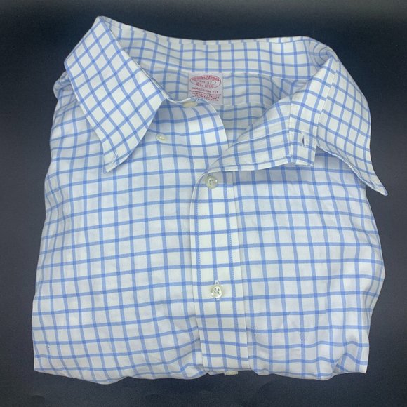 Brooks Brothers Other - Brooks Brothers Madison Fit Dress Shirt Blue Checkered 20-37